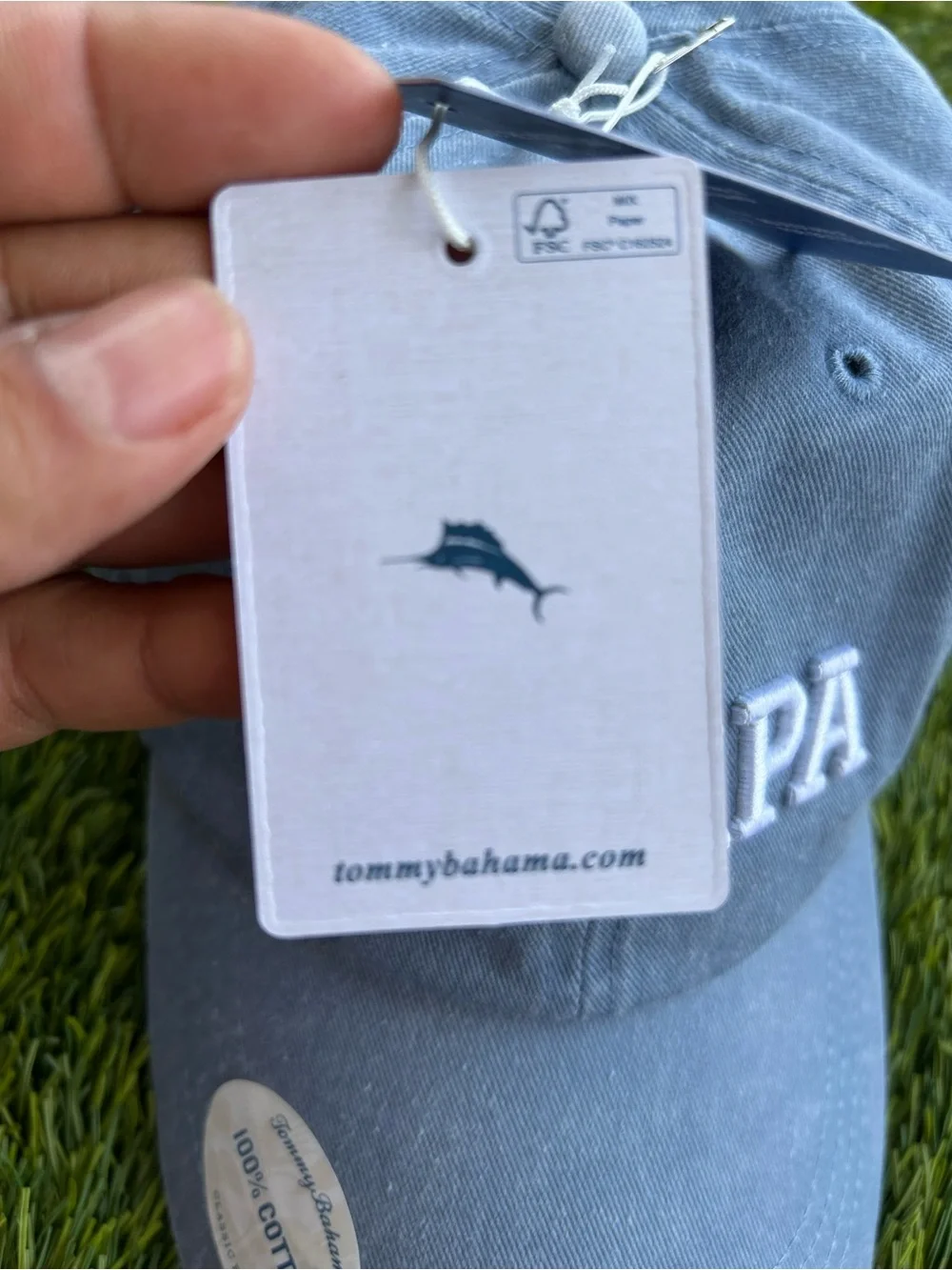 Tommy Bahama men’s  Light Blue '#1 PAPÁ' Baseball Cap